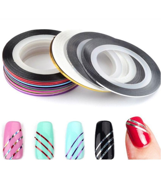 Looks United 30 X Random Color Nail Art Striping Rolls Tape Nail Sticker Nail Tip Decoration (Pack Of 30)