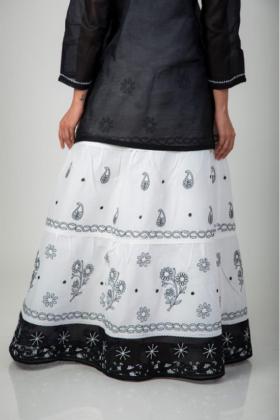 Ladies New Fashion Hand Chikankari Skirt Top