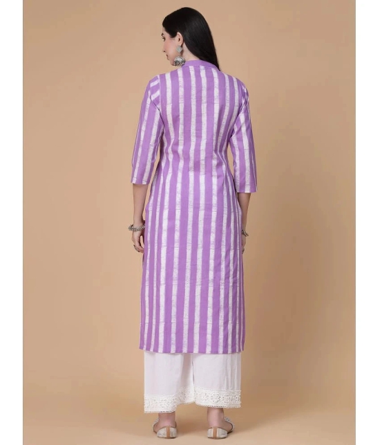 GOD BLESS Cotton Striped Straight Womens Kurti - Purple ( Pack of 1 ) - None