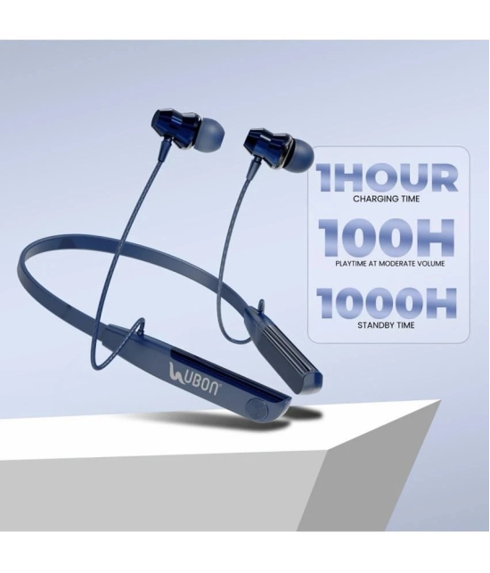 UBON CL 35 Bluetooth Bluetooth Neckband On Ear 100 Hours Playback Active Noise cancellation IPX4(Splash & Sweat Proof) Blue