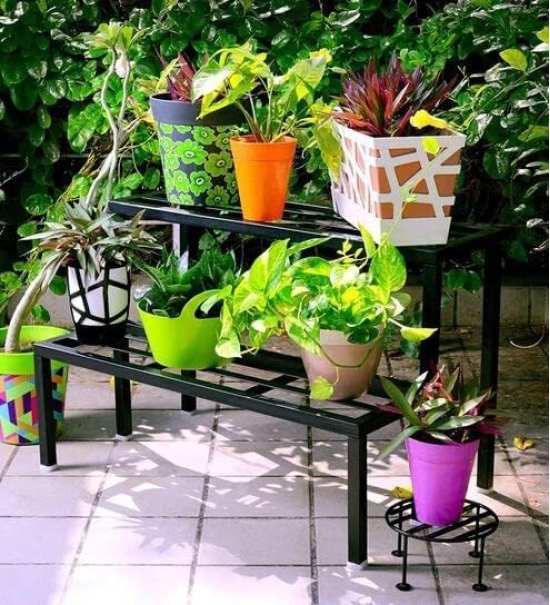 Homestic Metal Pot StandIron Flower Pot Stand for Outdoor PlantsPlant Stand for BalconyGardenOfficePack of 3Black-Homestic Metal Pot Stand|Iron Flower Pot Stand for Outdoor Plants|Plant Stand for