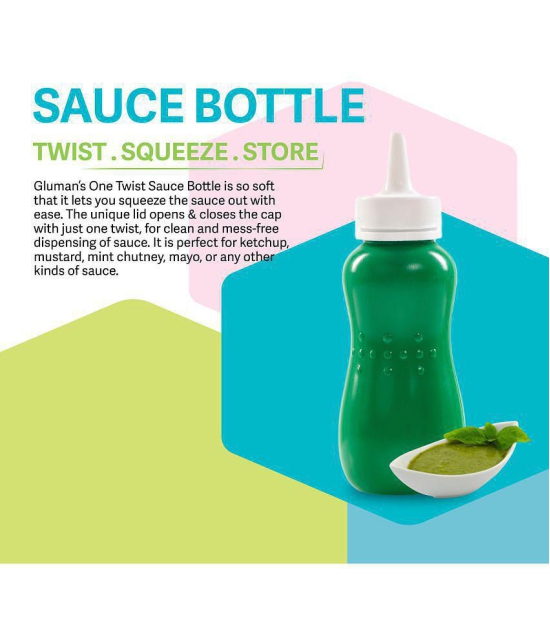 HOMETALES - Sauce Bottle Green Water Bottle 400ml mL ( Set of 1 ) - Green