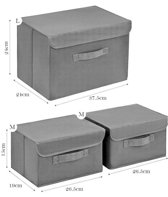 House Of Quirk Set of 3 Polyester Storage Stool