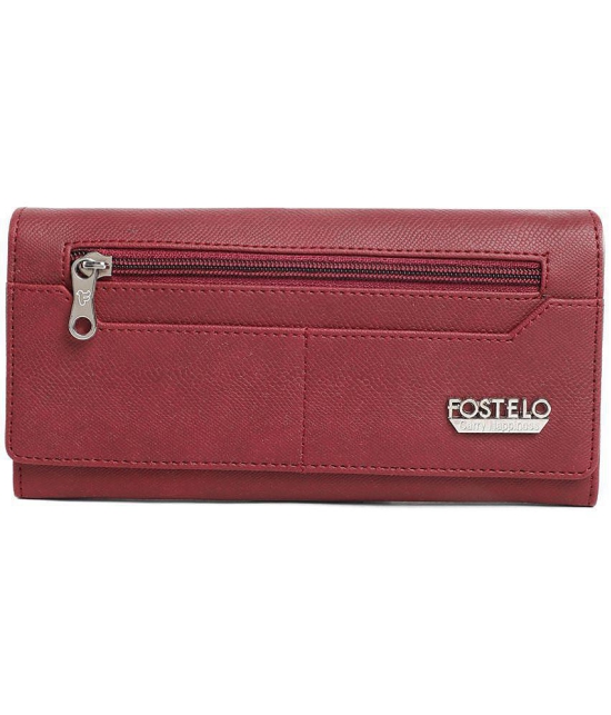 Fostelo - Maroon Faux Leather Purse - Maroon