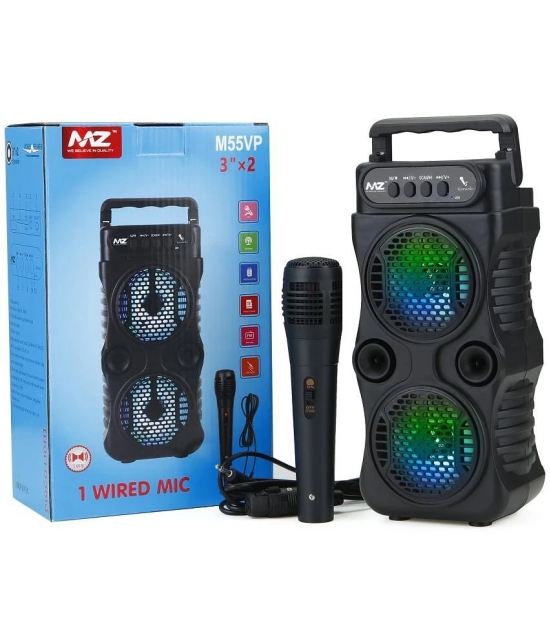 MZ M55VP 10 W Bluetooth Speaker Bluetooth V 5.0 with SD card Slot Playback Time 6 hrs Black - Black