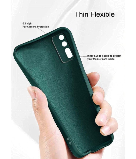 Case Vault Covers - Green Silicon Plain Cases Compatible For Vivo Y12s ( Pack of 1 ) - Green