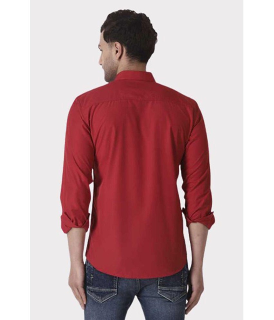 Springberry - 100% Cotton Slim Fit Red Men's Casual Shirt ( Pack of 1 ) - None