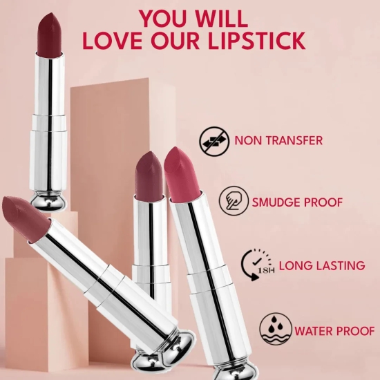 Creamy Matte Lipstick Long - Lasting For Women-sweet-rose