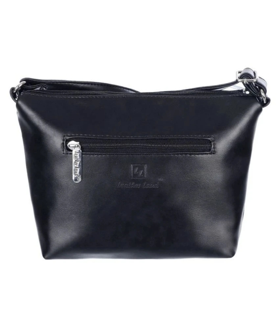 Leather Land - Black Faux Leather Sling Bag - Black