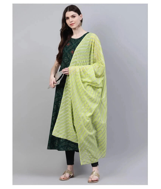 Stylum - Green Rayon Womens A-line Kurti - L