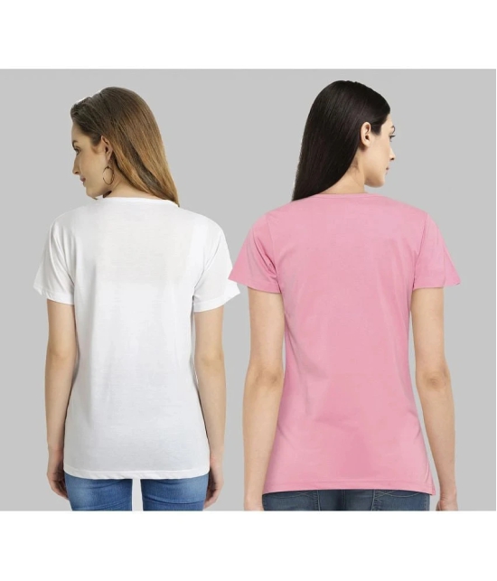 CHOZI - Multi Color Cotton Blend Regular Fit Womens T-Shirt ( Pack of 2 ) - None