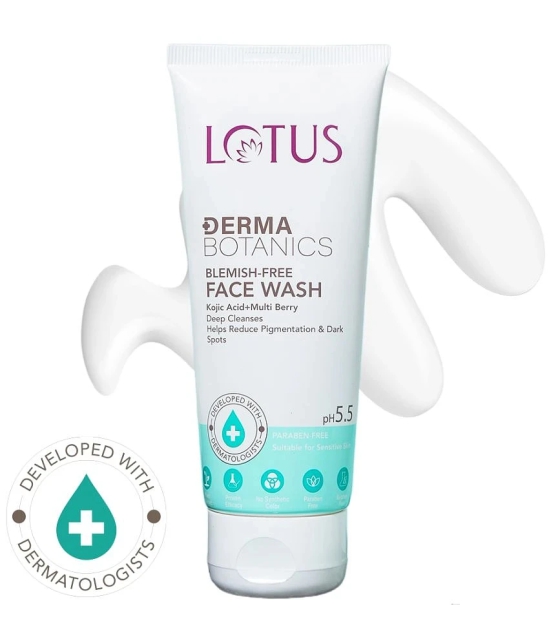 Lotus DermaBotanics Kojic Acid + Multi Berry Blemish-Free Face Wash, pH5.5, For Sensitive Skin, 100g