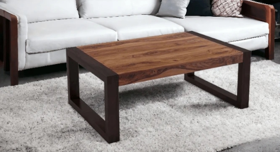 Brew Craft Coffee Table - Space Saving Living Room Furniture Lightweight DIY Sofa Table Flat Space Tea, Coffee Center Table for Home, Office Decor - Natural Wood