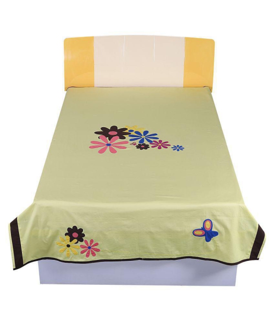 Hugs'n'Rugs Cotton Single Bedsheet ( 203 cm x 150 cm ) - Yellow