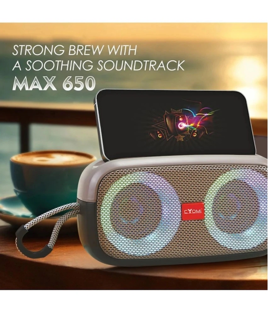 CYOMI MAX 650 GREY 10 W Bluetooth Speaker Bluetooth V 5.1 with USB,SD card Slot,3D Bass Playback Time 8 hrs Grey - Grey