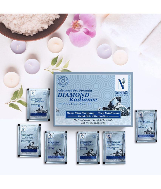 NutriGlow NATURAL'S Advanced Pro Formula Diamond Radiance Facial Kit For Make Skin Acne & Spot Each 60gm (Pack of 2)