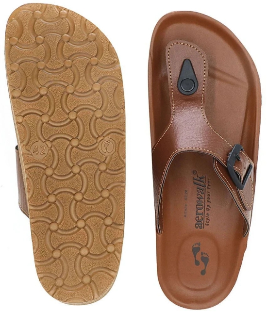 Aerowalk Tan Mens Thong Flip Flop - None