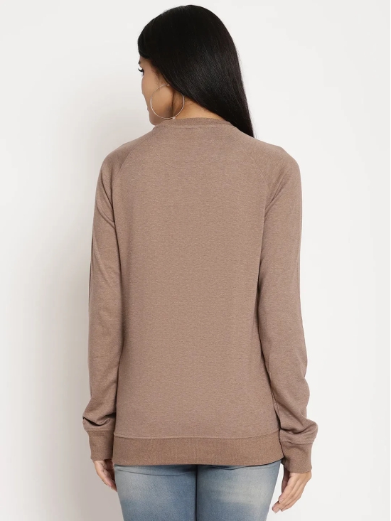 Women Wanderer Brown Solid Sweatshirt-XL