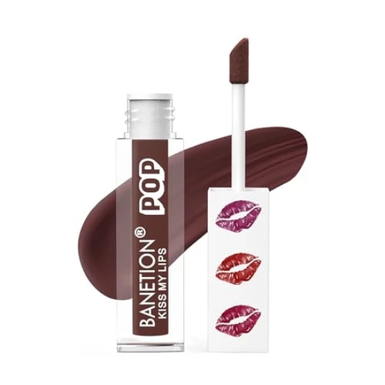 BANETION POP Matte Lipcolour-8 ml/Lasts Up to 16 hours/Lipstick for Women/Non-Drying, Smudge Proof, Long Lasting (Cookie)