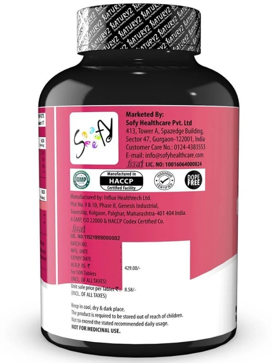 NATURYZ Triple Strength L-Arginine 3600mg Pre Workout Supplement For Pump & Performance - 50 Tablets