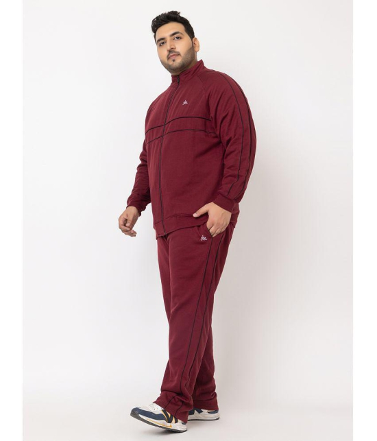 YHA - Maroon Fleece Regular Fit Mens Tracksuit ( Pack of 1 ) - None