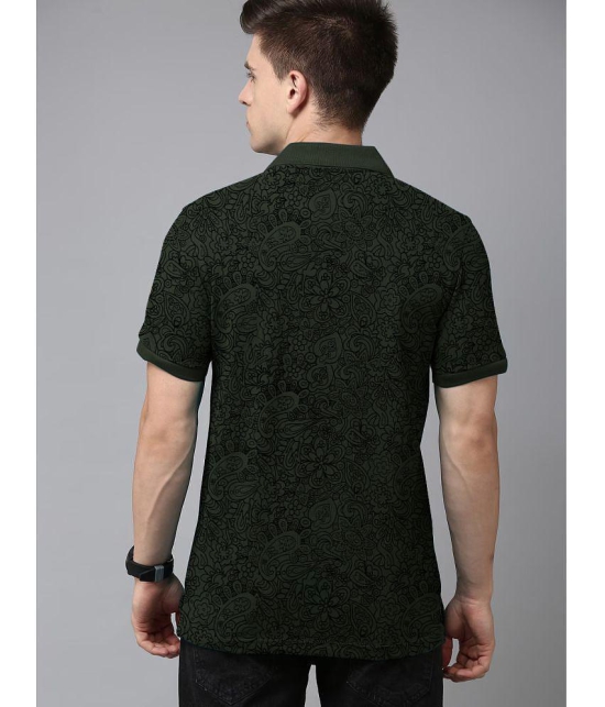 ADORATE - Olive Green Cotton Blend Regular Fit Mens Polo T Shirt ( Pack of 1 ) - None