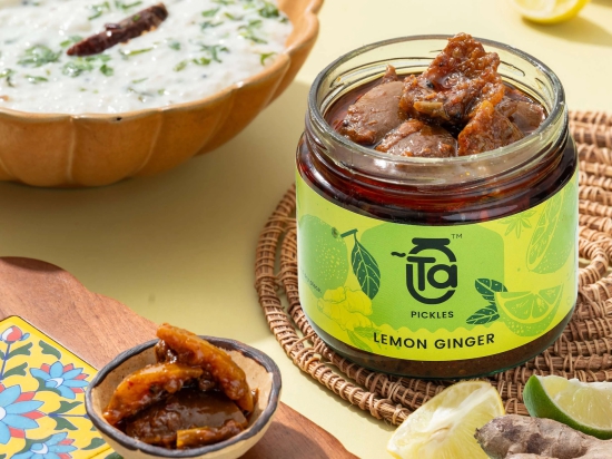 Ta Pickles | Lemon Ginger & Green Chilli Pickle | 150g | Made with Cold Pressed Oil | Homemade | Traditional Indian Taste | Natural | No Preservatives