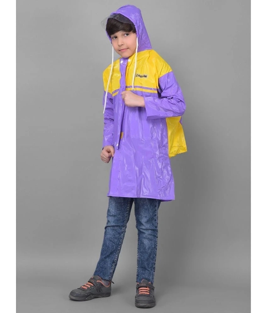 Dollar Rainguard Kids Full Sleeve Solid Long Raincoat With Adjustable Hood and Pocket - None