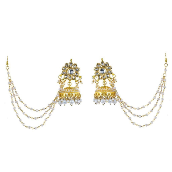 Abhaah Ethnic Indian Traditional Kundan Dulhan 4 Layers Rani haar Bridal Jewellery Set with jhoomar passafor Women