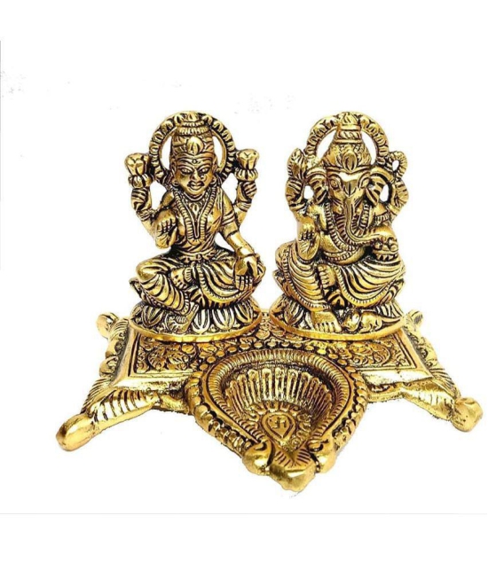 TISYAA - Brass Laxmi Ganesh Idol ( 15 cm )