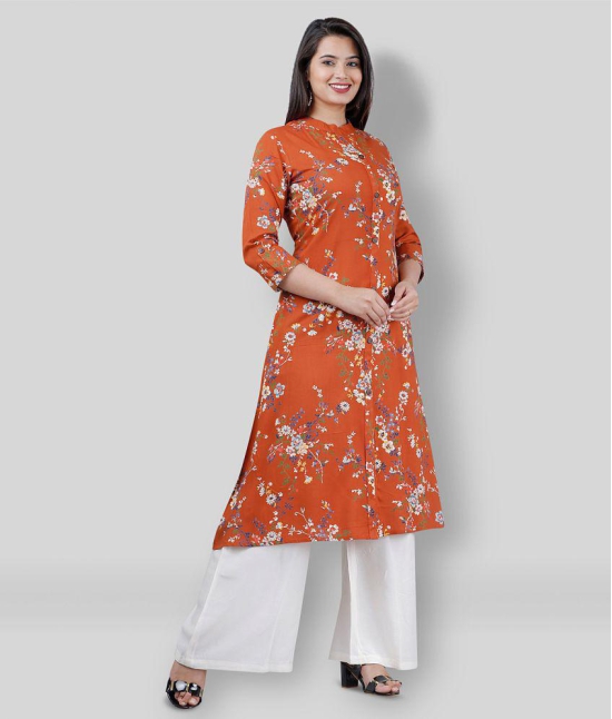 MAUKA - Brown Straight Rayon Womens Stitched Salwar Suit ( Pack of 1 ) - 4XL