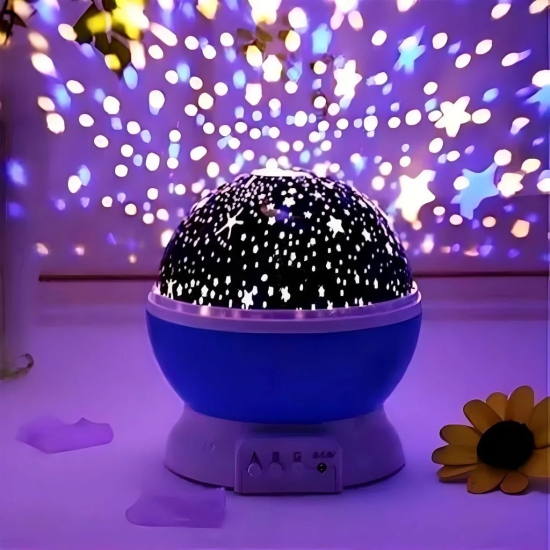 Star Master Projector with USB Wire Colorful Romantic LED Cosmos Star Master Sky Starry Night Projector Bed Light Lamp-Multicolor