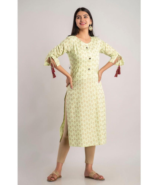 MAUKA - Green Rayon Women's Straight Kurti ( Pack of 1 ) - None