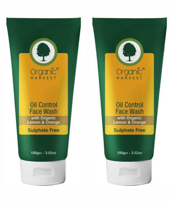 Organic Harvest Face Wash For Oil Control, ECOCERT & PeTA Certified, Paraben & Sulphate Free -100gm pack of 2