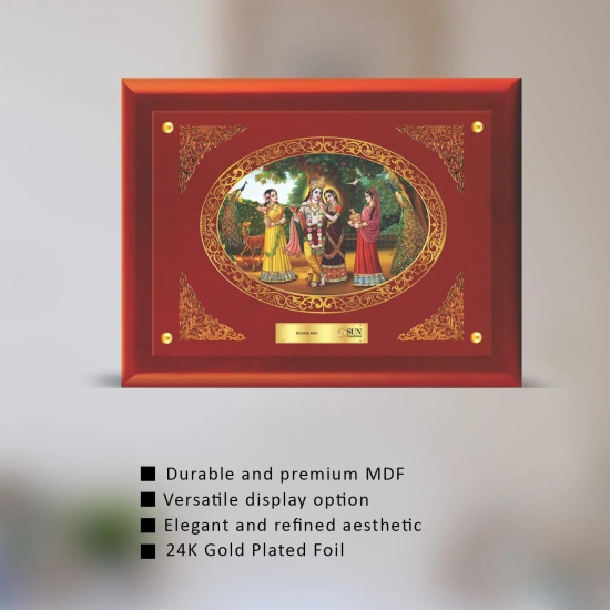 24K Gold Plated Radha Krishna Customized Photo Frame For Corporate Gifting