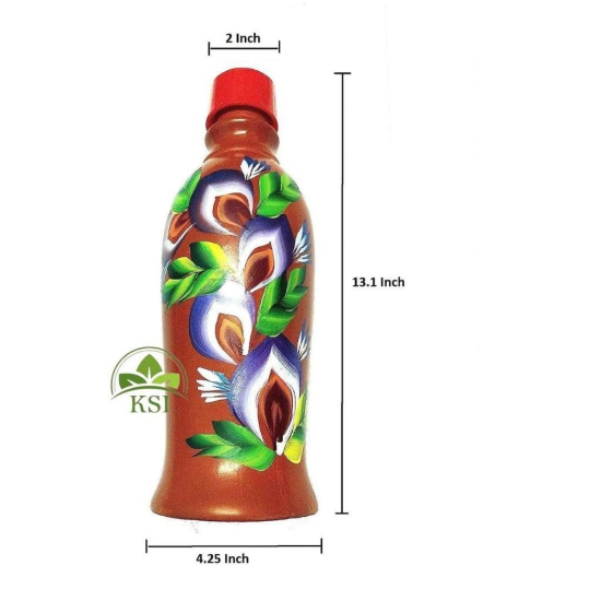 KSI Self traditional Earthenware Clay cooling water bottle 1.4 Litres