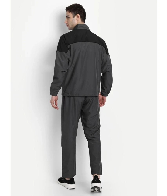 Dida Sportswear Stone Grey Polyester Regular Fit Colorblock Mens Sports Tracksuit ( Pack of 1 ) - None