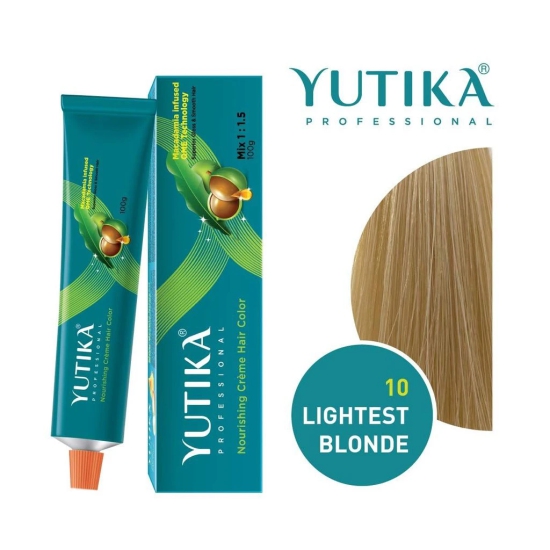 Yuthika Professional Creme Hair Color 10 Lightest Blonde 100gm, Permanent Hair Colour, Professional Salon Hair Colour