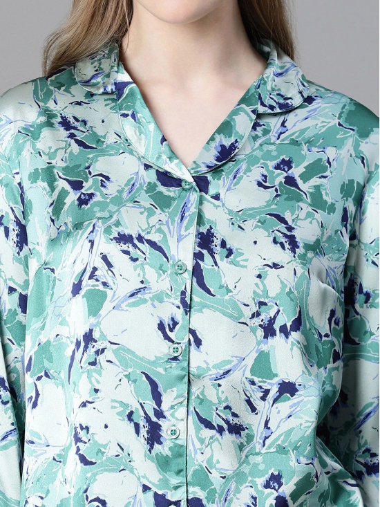 Oxolloxo Relaxed Floral Printed Cuban Collar Casual Shirt