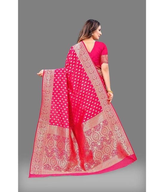 OFLINE SELCTION - Rani Silk Saree With Blouse Piece ( Pack of 1 ) - Rani