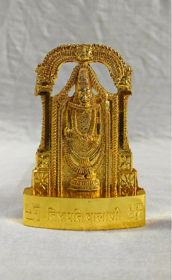 Lord Srinivasa Balaji Standee-Small (2.5 inches) / Gold