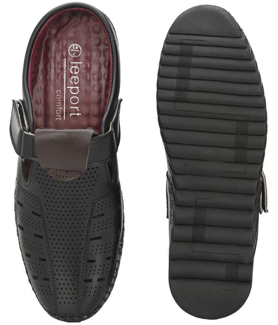 Leeport - Black Mens Sandals - None