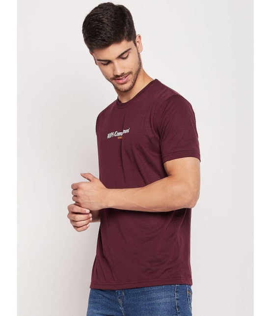 UBX - Maroon Cotton Blend Regular Fit Mens T-Shirt ( Pack of 1 ) - None