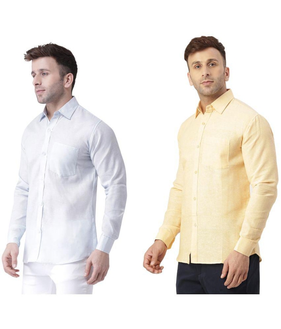 KLOSET By RIAG 100% Cotton Regular Fit Solids Full Sleeves Men's Casual Shirt - Beige ( Pack of 2 ) - None