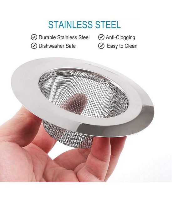 Stainless Steel Sink Strainer Kitchen Drain Basin Basket Filter Stopper Drainer/Jali 11cm  (Medium, Silver)