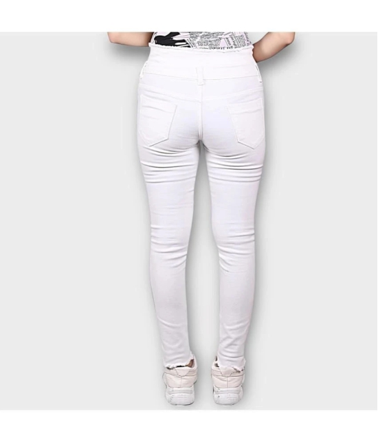 ICONIC ME- Classic Elegance: Girls Solid White Denim Jeans - None