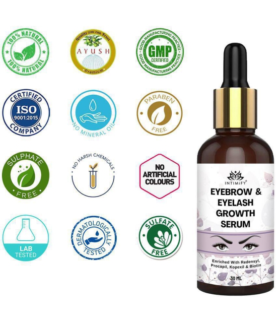 Intimify EyeBrow & EyeLash Growth Serum, eyebrow growth oil, eyelash growth oil, eye brows eyelash growth oil, 30 ml