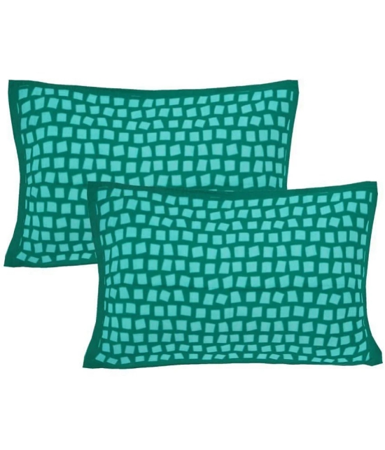 FrionKandy Living - Turquoise Cotton Double Bedsheet with 2 Pillow Covers - Turquoise