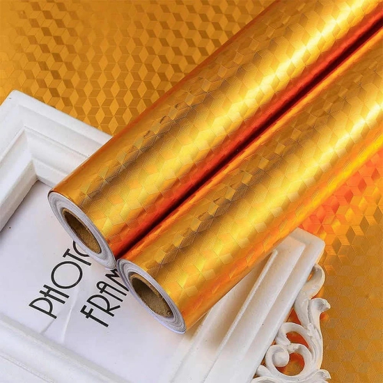 Kitchen Silver Oil Proof Waterproof Paper Aluminum Foil Backsplash Sticker Stove Cabinet Liner Decor Self Adhesive Wallpapers