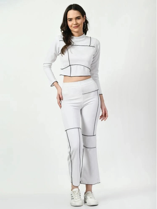 clafoutis White Solid Pant Top Set - None